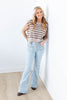Good Vibes Only Button Fly Flare Jeans