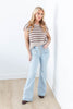 Good Vibes Only Button Fly Flare Jeans
