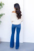 Dream Catcher Mid Rise Trouser Hem Flare Jeans