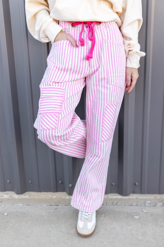 Rope Me In Relaxed Fit Stripe Pants