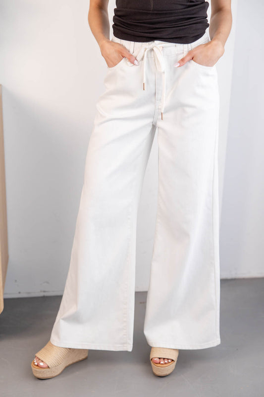 Little White Lies Relaxed Wide Leg White Jeans