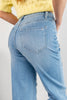 Just Bow Cute Rhinestone Wide Leg Jeans