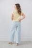 Barely Blue Bleach Wash Wide Leg Crop Jeans