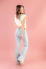 Good Vibes Only Button Fly Flare Jeans