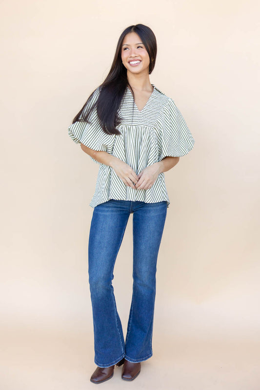 Stripe Society Dolman Sleeve Top