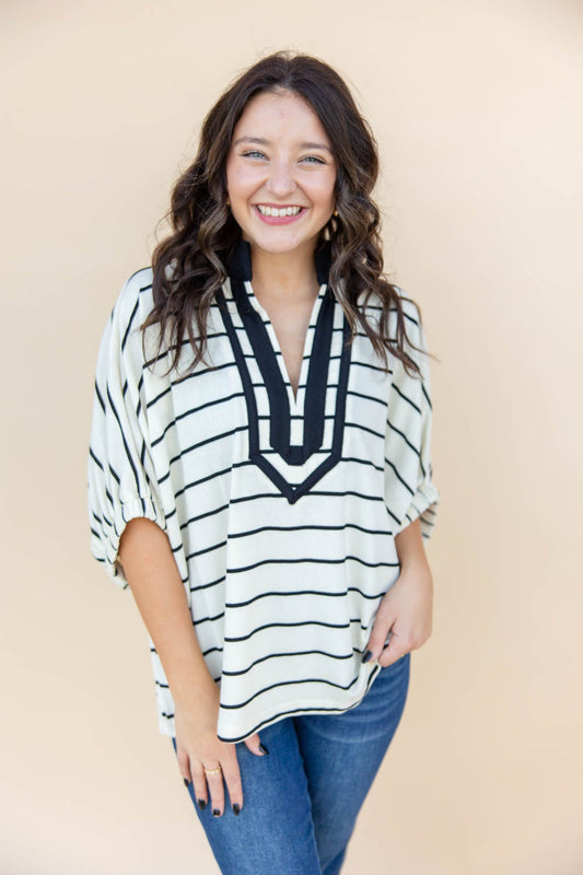 Out Of Line Striped Dolman Top