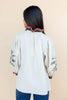 Sweetest Stripe Embroidered Puff Sleeve Top