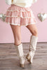 Feminine Flounce Lace Trim Tiered Skort