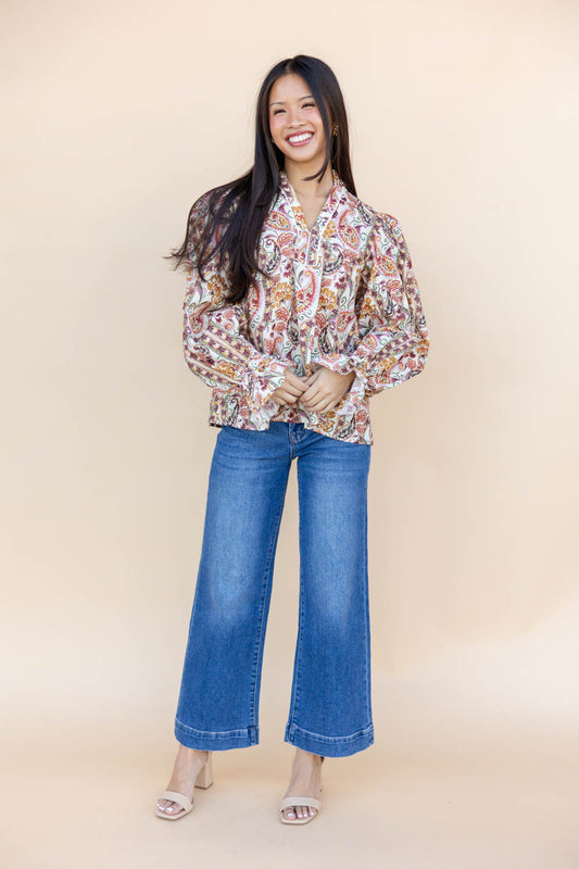 Paisley Wishes Long Sleeve Blouse
