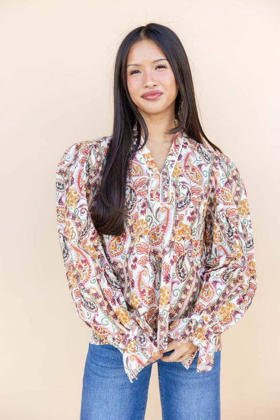Paisley Wishes Long Sleeve Blouse