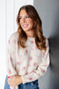Blushing Blossom Floral Knit Sweater
