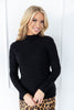 Texture Mode Mock Neck Long Sleeve Top