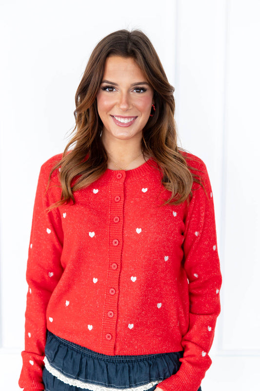 Head Over Hearts Button Down Cardigan Sweater