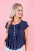 Button Belle Short Sleeve Top