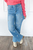 Just Bow Cute Rhinestone Wide Leg Jeans