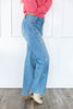Just Bow Cute Rhinestone Wide Leg Jeans