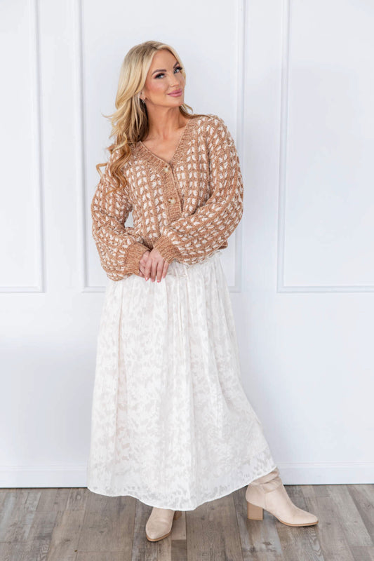 Sweet Mirage Floral Textured Maxi Skirt