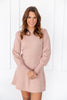 Plush Elegance Puff Sleeve Sweater Dress