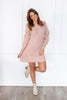 Plush Elegance Puff Sleeve Sweater Dress