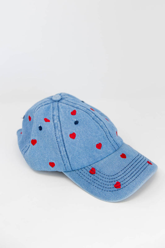 Classic Crush Heart Embroidered Baseball Cap