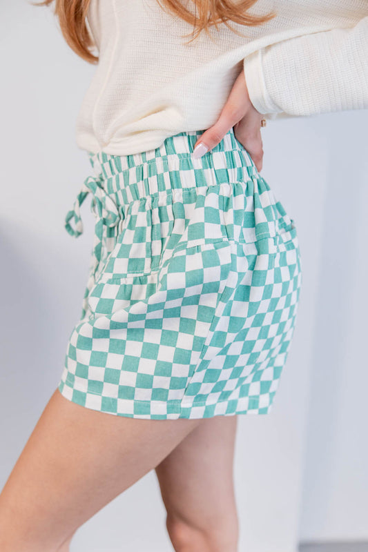 Check Mate High Waisted Shorts