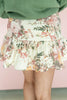 Budding Romance Floral Print Ruffle Skirt