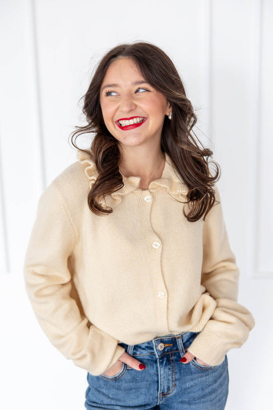 Chilly Day Darling Ruffled Cardigan