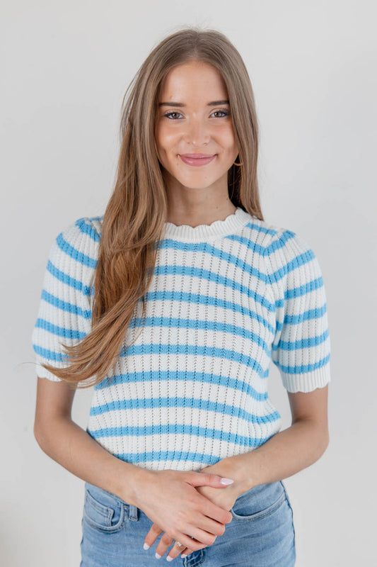 Merlot Moments Striped Knit Top