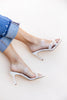 Clear Intentions Pearl Strap Heels
