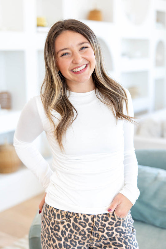 Pulled to Perfection Ruched Long Sleeve Top