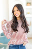 Stripe a Pose Ruffle Detail Top
