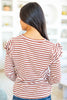 Stripe a Pose Ruffle Detail Top