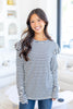 Stripe a Pose Ruffle Detail Top