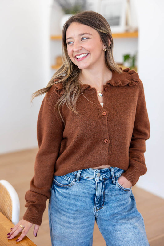Chilly Day Darling Ruffled Cardigan