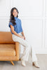 Fine Line Straight Leg Striped Jeans