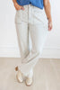 Fine Line Straight Leg Striped Jeans