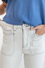 Fine Line Straight Leg Striped Jeans