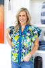 Garden Splash Short Sleeve Blouse