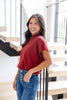 Parisian Romance Mock Neck Short Sleeve Top