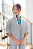 All Lined Up Short Sleeve Top