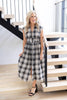 Checkered Charm Midi Dress