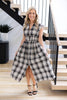 Checkered Charm Midi Dress