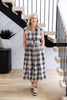 Checkered Charm Midi Dress