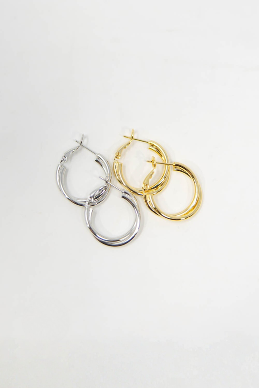 Classic Duo Twisted Hoop Earrings