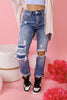 Mica Denim I'm Coming For You Patched Boyfriend Jeans