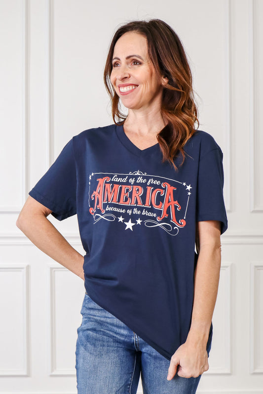 America Land of the Free Graphic Tee