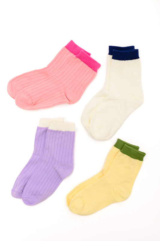 Sweet Socks Set of 4 Color Block Socks
